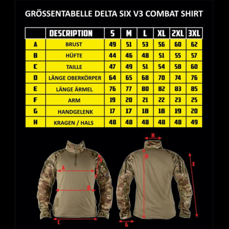 DELTA SIX TACTICAL TOP FROG SUIT / COMBAT SHIRT V3 WITH PROTECTORS (MULTICAM TROPIC)