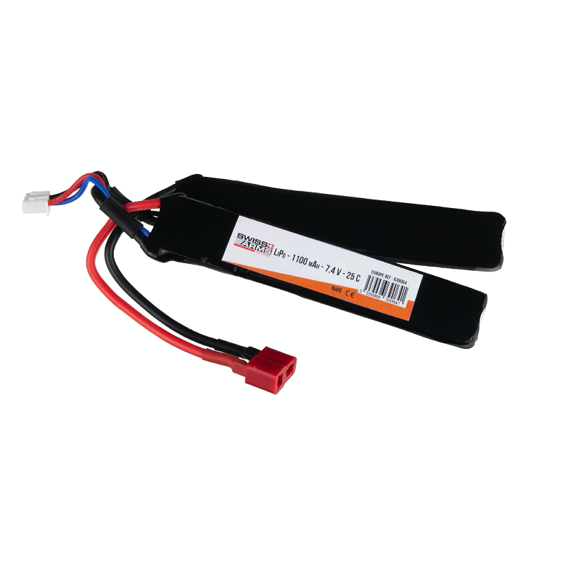Double stick battery Swiss arms LIPo 7.4V 1100mAh T-Dean