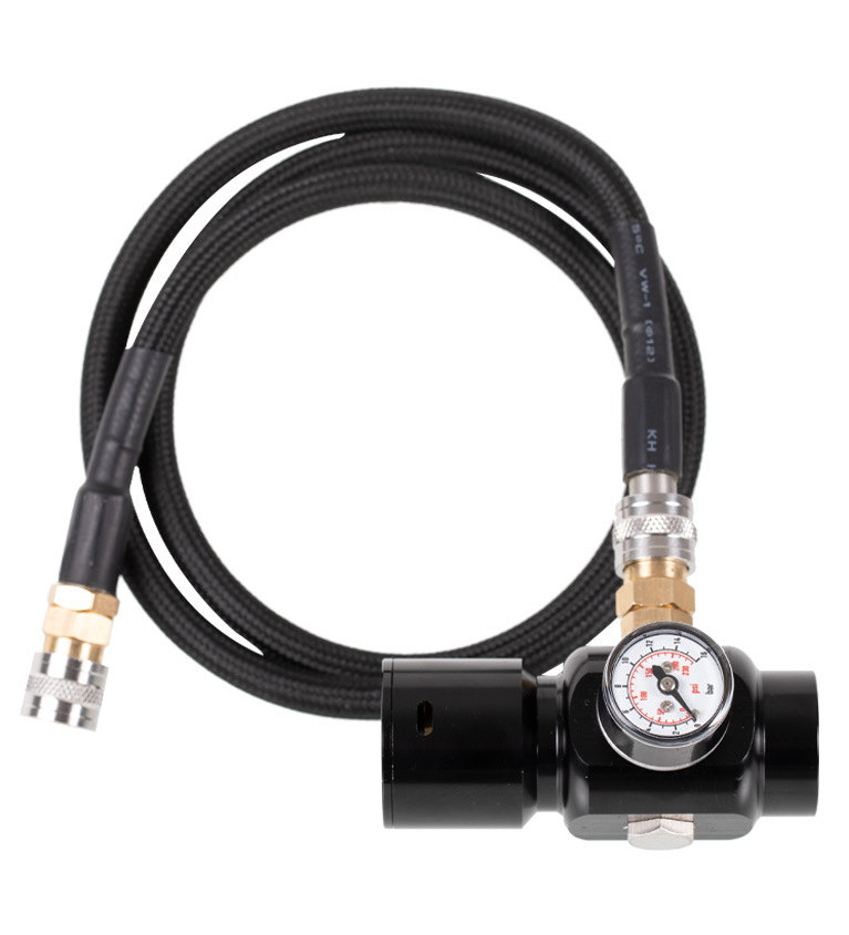 PowAir V1 Airsoft HPA Regulator with hose system (0-230 PSI)