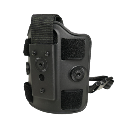 Drop leg panel for rigid holster
